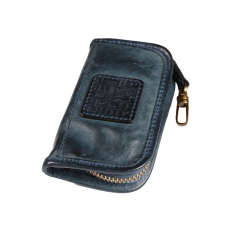 Apollinaris dompet kunci pria Kulit asli Retro kulit sapi pinggang menggantung Kapasitas Besar Mobil Kunci Asesoris