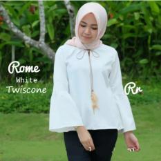 Reyn Shop - Blouse Raisa Putih Baju Wanita Pakaian Wanita Atasan Muslim