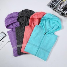 RHS Online Wonmen Malam Reflektif Ritsleting Hoodie Sweatshirt Sweater Ramping Sesuai-Internasional