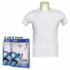 Rider Xtra Cool R259B V-Neck Tshirt Kaos Dalam Pria with Ultimate Cooling Technology - Putih
