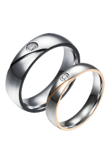 Ring Fit Kekasih B85423 Perak Pucat Tepi Cincin Rose Gold