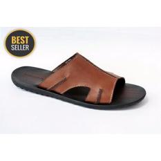 Sandal Pria Slop Kulit Dragonfly Brown