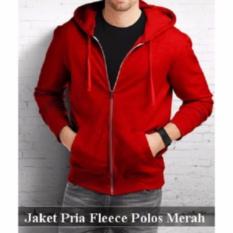 Rjr Sweater Hoodie polos merah cabai