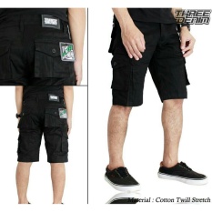 RL celana cargo pendek pria - hitam