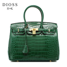 RM1, Kulit Paten Pola Kulit Buaya Tas Model Hermes (Hijau Kecil 25 Cm)