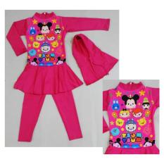 RNKD71 - Baju Renang Anak Muslim Tsum-Tsum Pink - UKURAN XXL