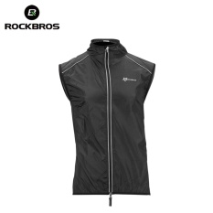 ROCKBROS Bersepeda Sepeda Sepeda Jaket Mantel Bersepeda Sepeda Jsey Pakaian Windproof Reflektif Cepat Kering Coat Bike Equipment (Rompi Hitam) -Intl