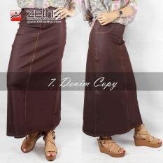 Rok Zetha ukuran S, M, L, XL Denim Full Black /Rok Kerja Wanita/Rok Cewek Panjang/Rok Panjang