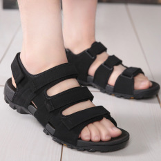 Sandal Santai Pria Ukuran Besar (Hitam) (Hitam)