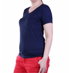Ronaco baju Kaos Polos V neck 291 - Biru