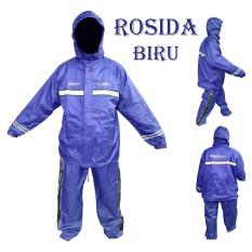 Rosida Jas Hujan Stelan Jaket Celana 2 Lapis New Desain Sporty Tipe R882 Suit - Biru