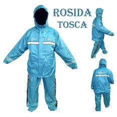 Rosida Jas Hujan Stelan Jaket Celana 2 Lapis New Desain Sporty Tipe R882 Suit - Biru Tosca
