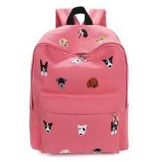 Rucksack New Cute Korea Bordir Pola Hewan Women Canvas Tas Backpack Ransel Sekolah Tas untuk Remaja Gadis Perjalanan Mochila- INTL