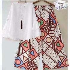 RULIVA - stelan kulot DOMINO SETELAN KULOT SETELAN MUSLIMAH CELANA KULOT SET BAJU MUSLIM