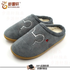 Rumah Datar Non-slip Sandal Beberapa Kapas Beijing Sepatu Kain Bekas (Abu-abu)