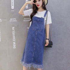 Rumbai Musim Gugur Perempuan Baru Korea Fashion Style Gaun Overall (Biru Tua Warna) baju wanita dress wanita Gaun wanita