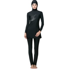 S-5XL Plus Ukuran Arab Muslim Swimwear Wanita Beach Swimsuit Islam Liputan Sederhana Swimming Bathing Suit Muslim Swimsuit-Intl