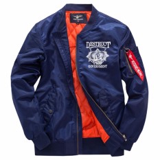 S-8XL Pria Berukuran Besar Air Force Pilot Jaket Bomber Pesawat Varsity Baseball Perguruan Tinggi Jaket Bahan Nilon