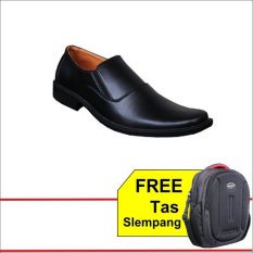S. van Decka T-TK012 Sepatu Formal Pria - Hitam + Free Tas Slempang
