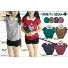 LF Blouse Kerah Wanita Bahan Rajut Bahan Adem Import / Polo Tshirt (Omina isstw kw pendek) NR - pink / atasan wanita / Baju Lebaran 2018 / Baju Cewek Casual / Baju Lucu D3C