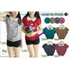 LF Blouse Kerah Wanita Bahan Rajut Bahan Adem Import / Polo Tshirt (Omina isstw kw pendek) NR - tosca / atasan wanita / Baju Lebaran 2018 / Baju Cewek Casual / Baju Lucu D3C