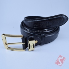 Sabuk Ikat Pinggang Gesper Kulit Asli Pria Original Hitam Gio GIO-001