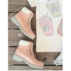 SEPATU BOOT WANITA SAFETY GIRL PEACH TANPA BESI