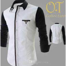 Sale Kemeja Pria Putih Combi Warna Hitam (N355 Executive White)