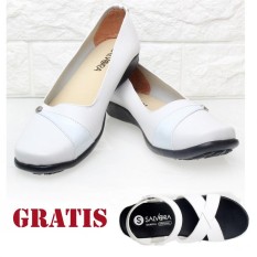 Salvora / fashion wanita / flat shoes / flat shoes wanita / flatshoes / sepatu casual / sepatu cewek / sepatu cewe / sepatu flat / sepatu flat wanita / sepatu kerja / sepatu kerja wanita / sepatu putih /sepatu wanita murah TTP GRATIS UT02