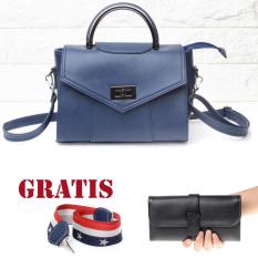 Salvora tas wanita/ tas selempang / tas slempang / tas bahu wanita / tas cewek / tas murah / tas wanita murah / tas wanita terbaru / tas cantik / was wanita branded / tas kecil /tas kerja SV47 (abu-abu dan biru) GRATIS TALI TAS DAN DOMPET SV21