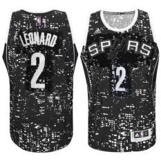San Antonio Spurs #2 NBA Pria Kawhi Leonard Lampu Kota Pria Basket Jersey Hitam Harga Bagus Tinggi Kualitas-Intl