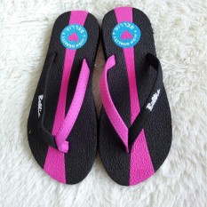 Sandal Jepit Wanita Motif Bella Warna Hitam Pink