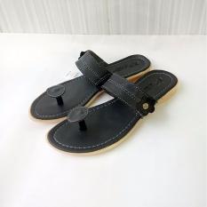 Sandal Kulit Asli Wanita Cantik MM Galeri - Jamur Black