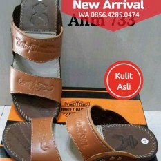 SANDAL PRIA COWOK LAKI-LAKI KULIT SAPI ASLI SENDAL HANDMADE HARLEY DAVIDSON 009 AWET KUAT MURAH BEST SELLER BERKUALITAS