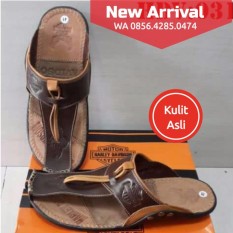 SANDAL PRIA COWOK LAKI-LAKI KULIT SAPI ASLI SENDAL HANDMADE HARLEY DAVIDSON 026 AWET KUAT MURAH BEST SELLER BERKUALITAS