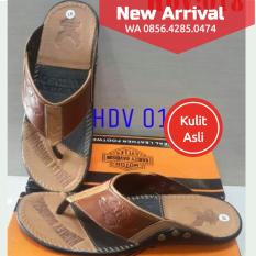 SANDAL PRIA COWOK LAKI-LAKI KULIT SAPI ASLI SENDAL HANDMADE HARLEY DAVIDSON 050 AWET KUAT MURAH BEST SELLER BERKUALITAS