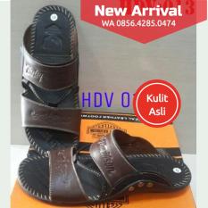 SANDAL PRIA COWOK LAKI-LAKI KULIT SAPI ASLI SENDAL HANDMADE HARLEY DAVIDSON 055 AWET KUAT MURAH BEST SELLER BERKUALITAS