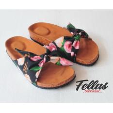 Sandal Santai Wanita Keren Pitta Black Rose