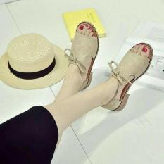 Sandal wanita Flat Shoes Opentoe sol Kickers Krem Murah