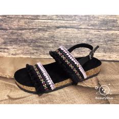 sandal wanita rumbay hitam pink