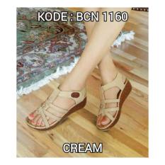 SANDAL WEDGES CANTIK MULAN WARNA CREAM