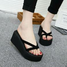 Sandal Wedges Spon Hitam Department Store