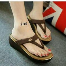 Sandal Wedges Wanita Murah Model Terbaru NN01 Coklat