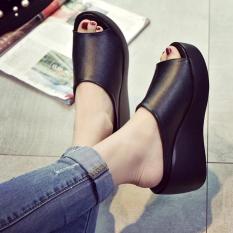 Sandal Wedges Wanita Sabina SDW278 Hitam