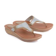 Sandal Wedges Wanita Sendal Cewek Warna Coklat - LAG 194