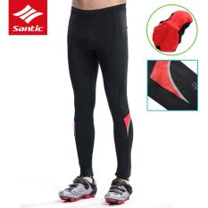 Santic Fleece Thermal Musim Dingin Pria Bersepeda Celana 1-6 Pagi Dukung 4D Padded Bernapas Tahan Angin Outdoor MTB Sepeda Sepeda Celana Celana