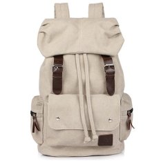 Tas Ransel Wanita Pria Kulit Batam Branded Import Terbaru Leather Backpack - Beige