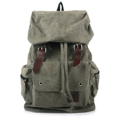Santorini Tas Ransel Wanita Pria Import Batam Branded Model Terbaru Leather Backpack - Hijau