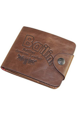 Sanwood Pria Kulit Dompet Kartu Clutch Cente Bifold Dompet Brown