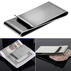Sanwood® Stainless Steel Silver Warna Slim Money Clip Dompet Dompet Pemegang Kartu Kredit-Intl